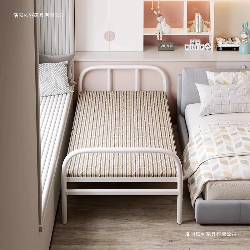 HYS folding bed portable home single bed nap simple office nap small bed adult rental house hard iron