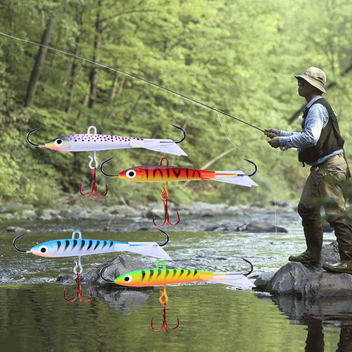 

4Pcs 83mm Mini Metal Fishing Lure High Simulation Bait for Bass Pike Salmon Tackle Gear Artificial Lures Accessories