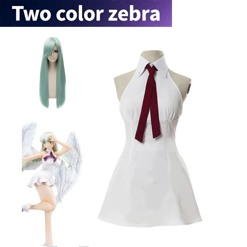 

Anime The Seven Deadly Sins Wrath of The Gods Cosplay Costume Elizabeth Liones Women White Sleeveless Dress Halloween Outfit