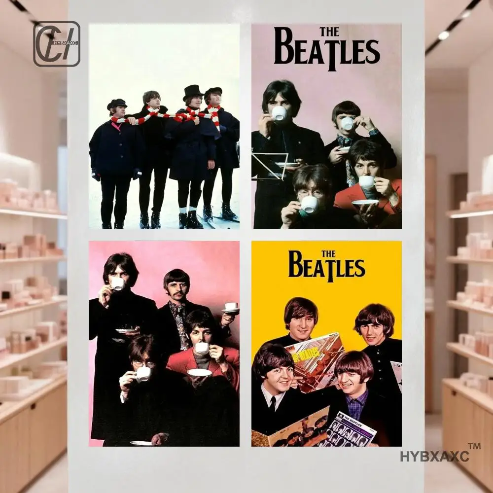 Vintage Famous Rock Band T-he-b-beatles Canvas Poster Fancy Wall Art for Living Room Bar Decoration Wall Decor Gift Poster