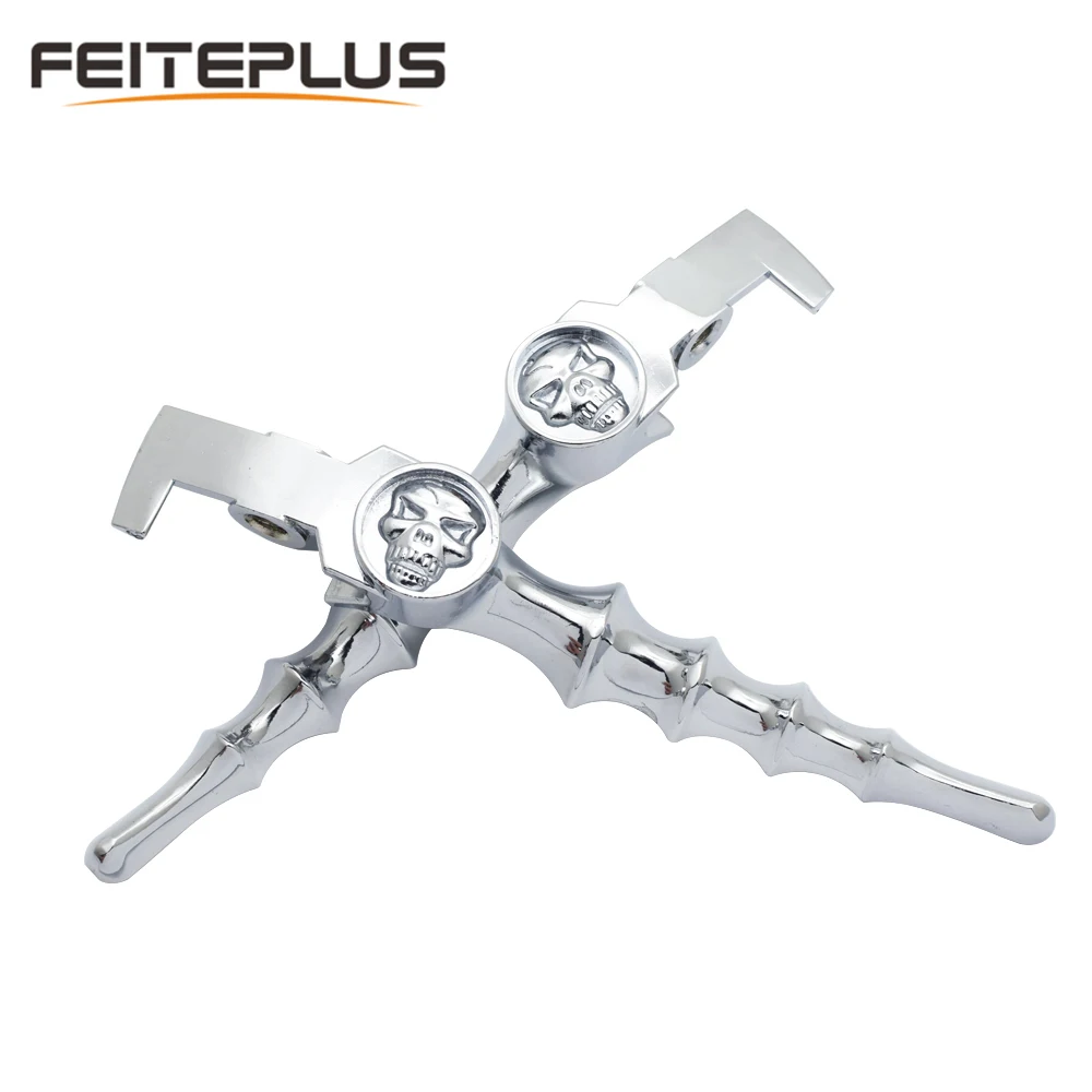 Universal Motorcycle handlebar Chrome Motorcycle Pair Hydraulic Clutch Brake Levers Universal Fashion skull