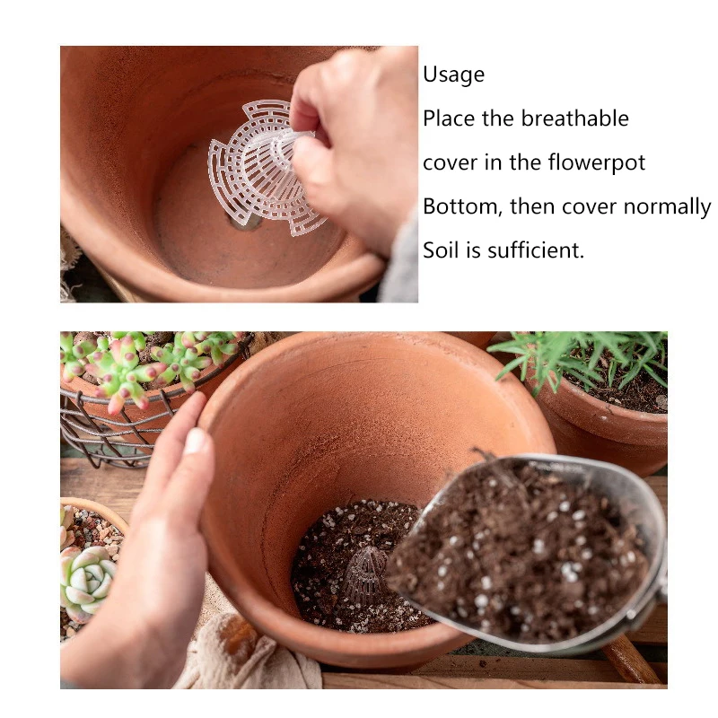 10Pcs Leakproof Flower Pot Hole Mesh Cup Conical Bonsai Pot Bottom Coniform Grid Mat Bottom Net Prevent Soil Loss Breathable Cup