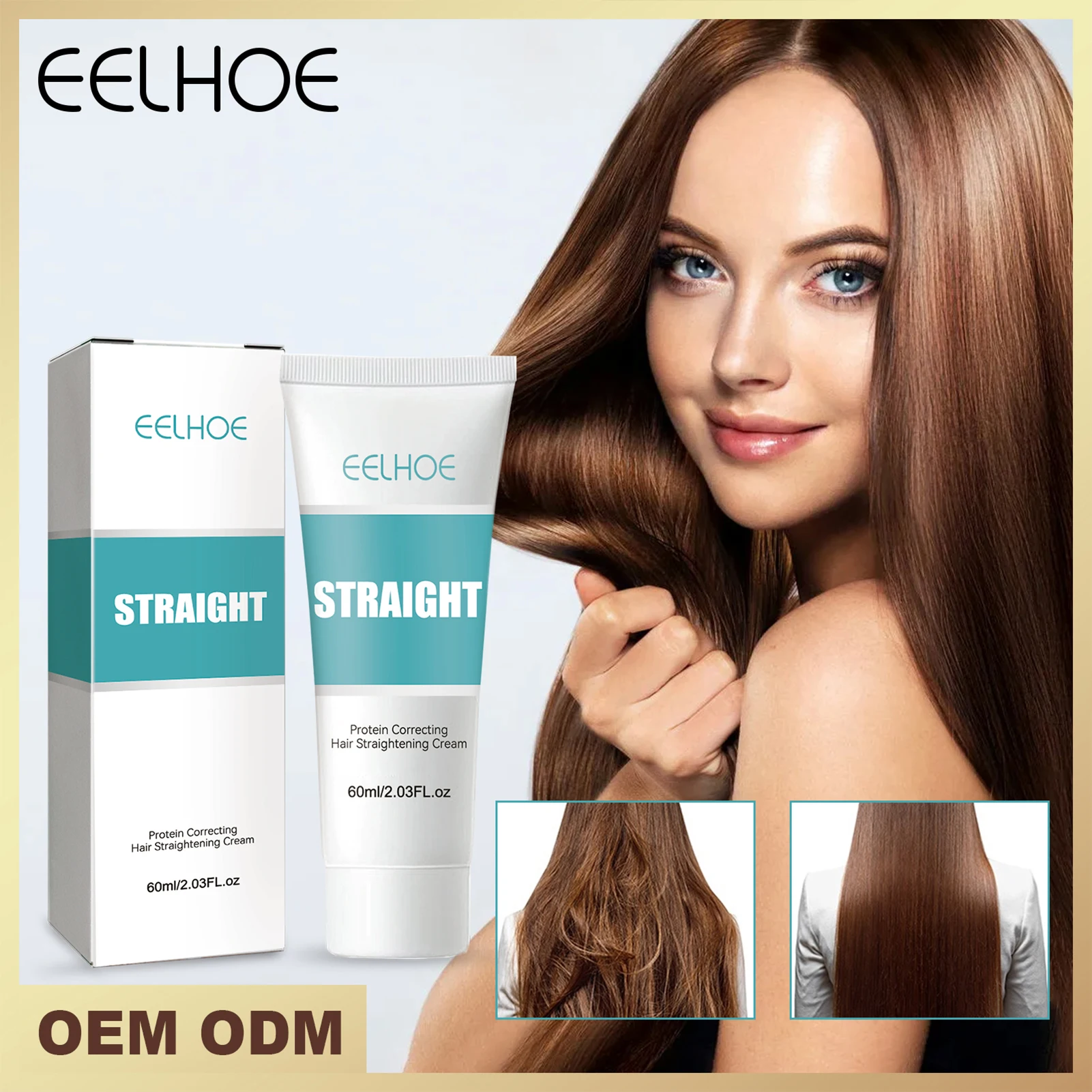 Eelhoe-crema alisadora de queratina para el cabello, alisador más rápido, cuidado del cabello rizado, crema correctora de proteínas, tratamiento dañado, 60ml