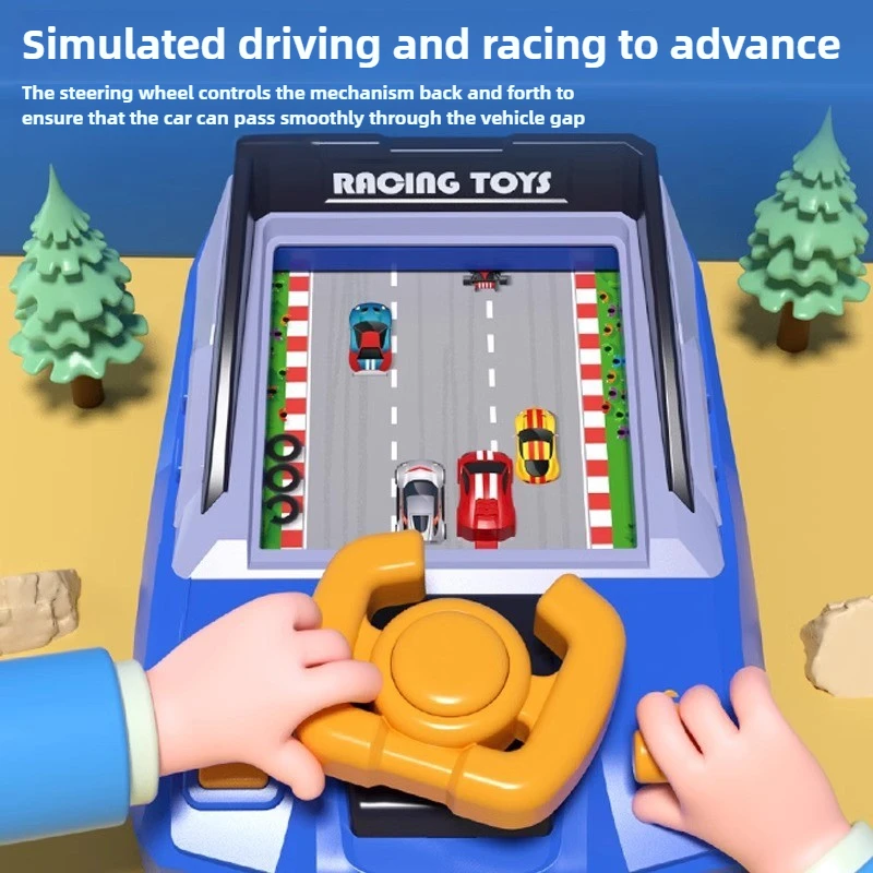 Children Competitive Racing Game Machine Electronic Simulation Steering Wheel Driving Toys Kids Dodge Vehicle Adventure Console