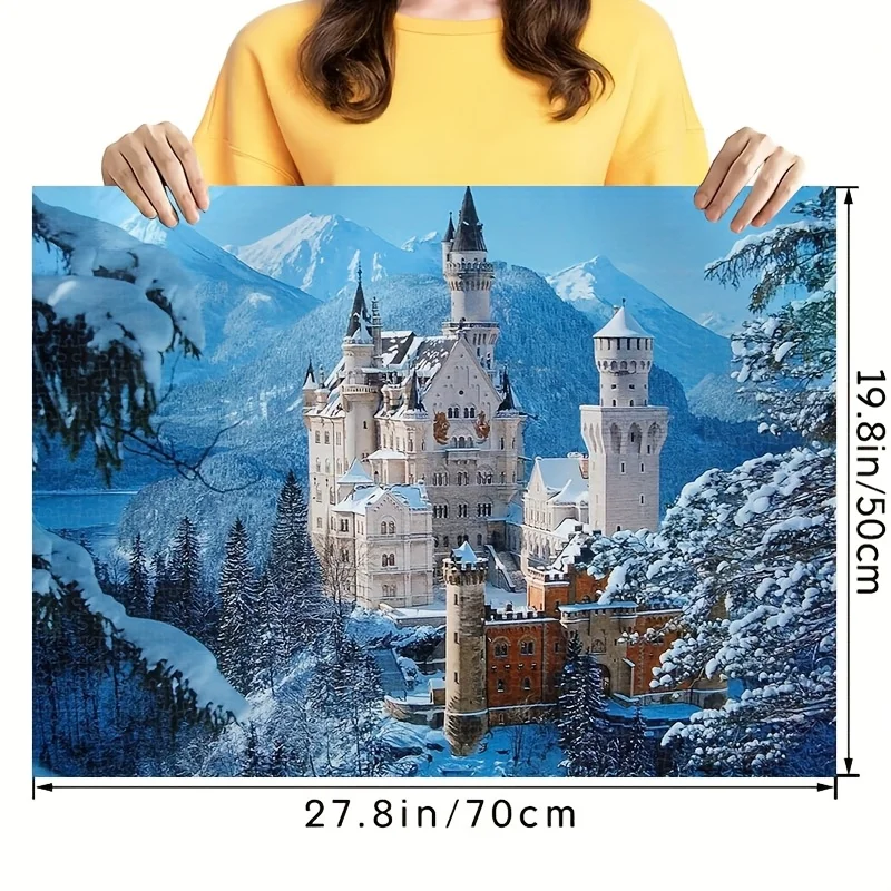 Puzzle del castello Schwanstein di qualità premium da 1000 pezzi: puzzle spesso e durevole e senza cuciture per divertimento in famiglia su compleanni, Natale, a