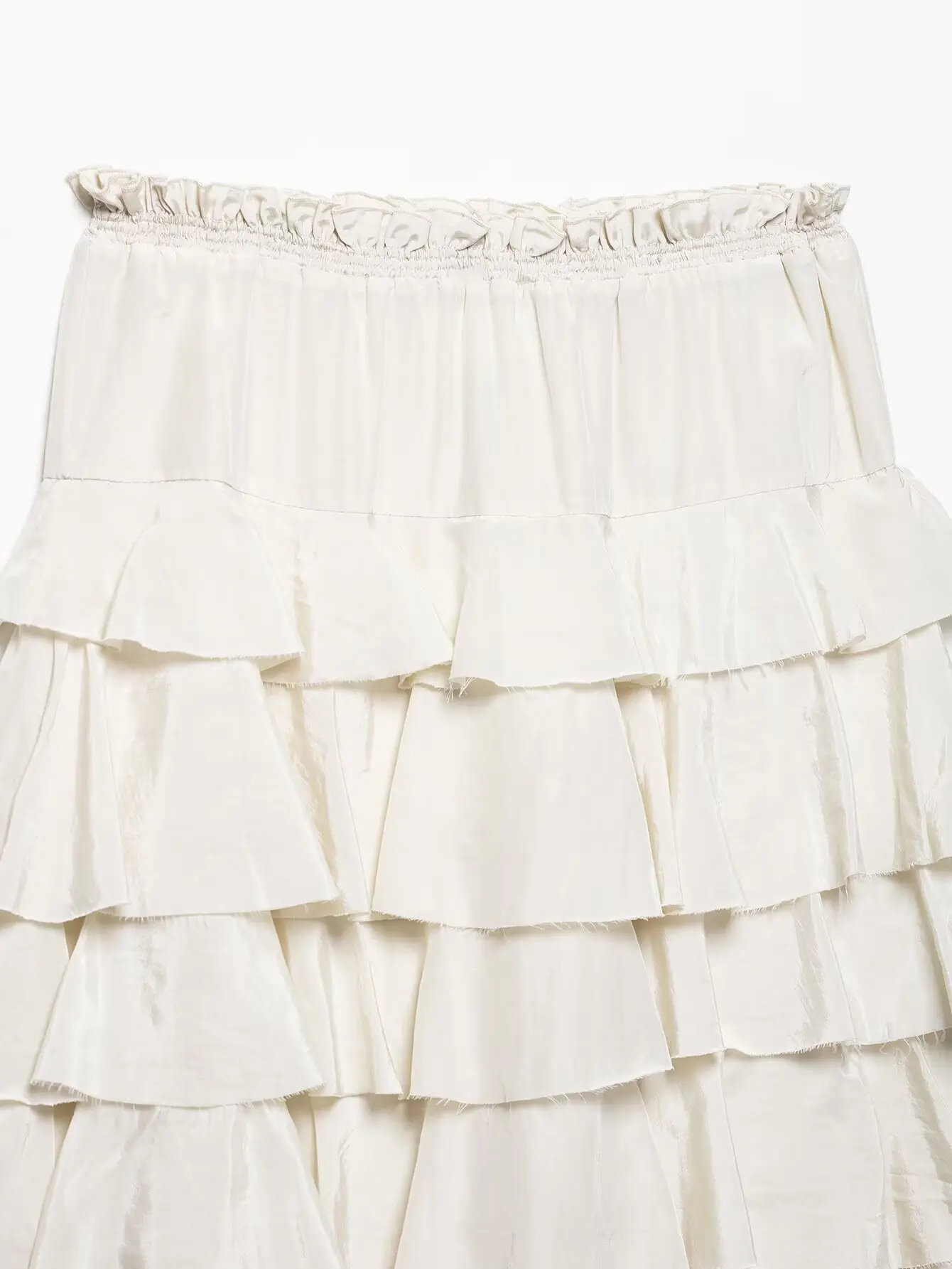 BB6317 ZA25 Summer New Product Women's Clothing Temperament Medium Long A-line Stacked Decorative Midi Half Skirt 3118209