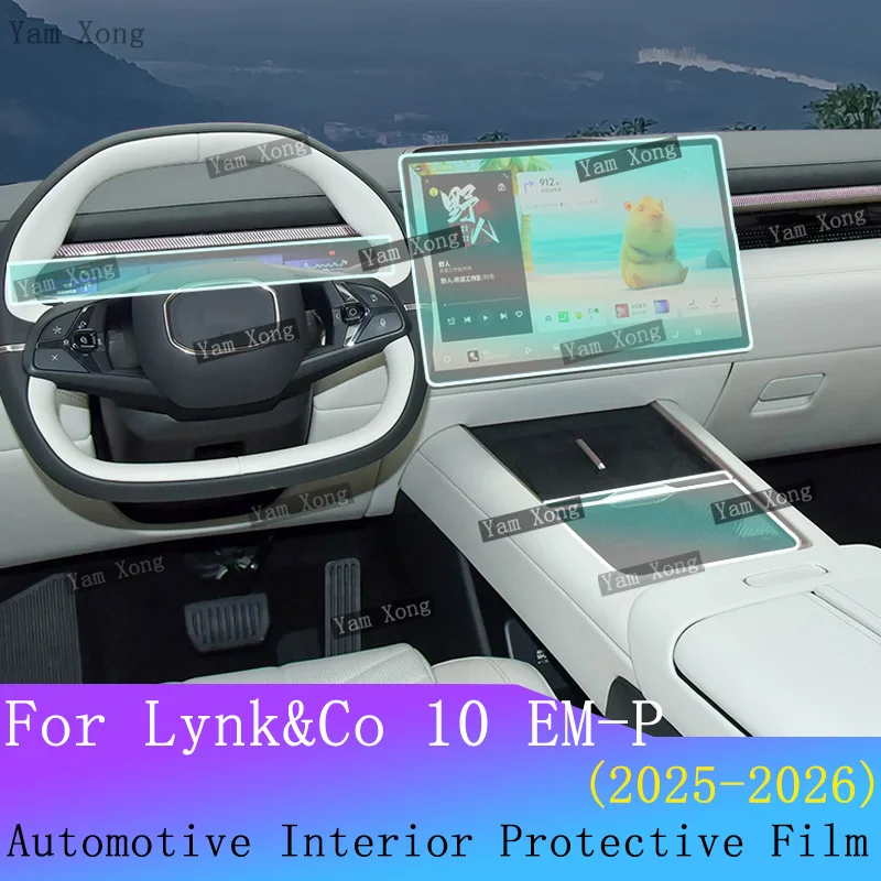 For Lynk&Co 10 EM-P Full set interior Film Navigation screen Wrap Sticker Gear Panel TPU Transparent Protection Film Accessorie