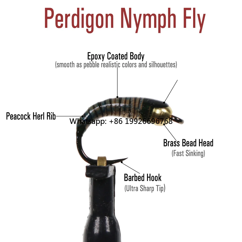 

Epoxy Brass Bead Head Perdigon Nymphs Trout Fishing Fly Lure Bait manufacturer