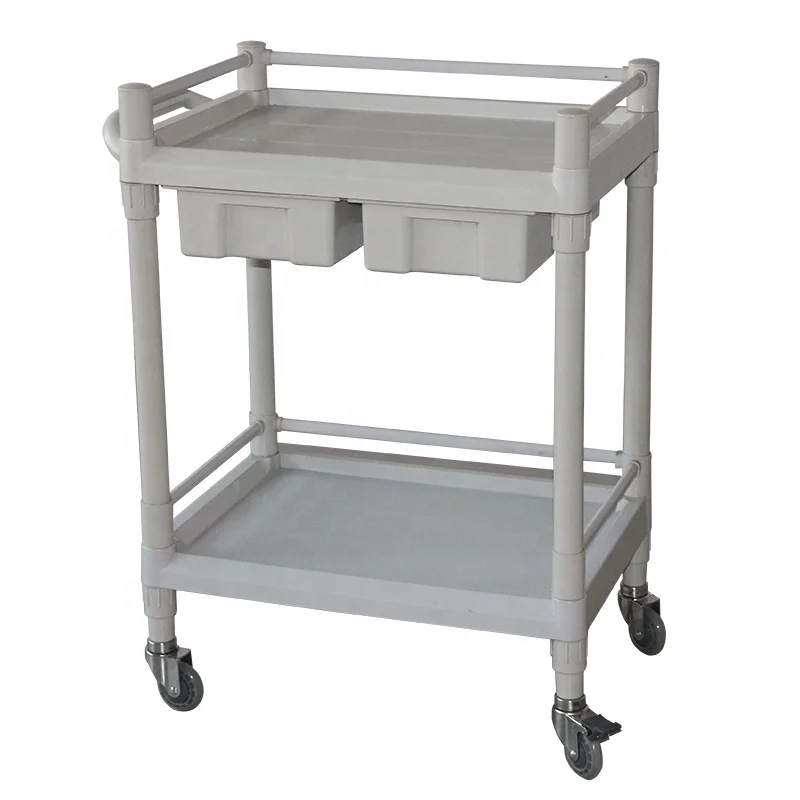 

Hot Sale Multi-functional Hospital Plastic Trolley ABS Hospital Medical Trolley Medical Injection Trolley emergency cart