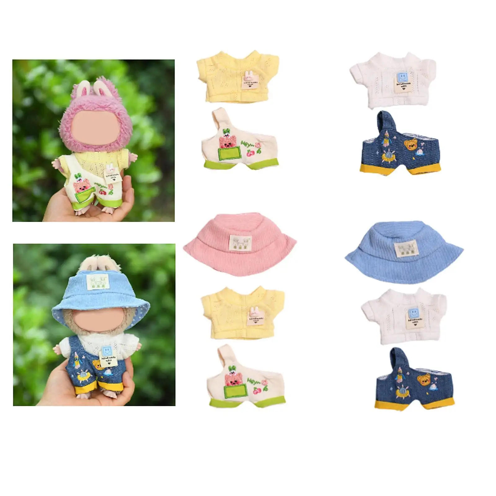 Cute 15cm Doll Clothes Doll Accessories Clothing Lovely Handmade Girl Doll Outfits for 17cm Pendant Doll Girl Gifts Child Toy