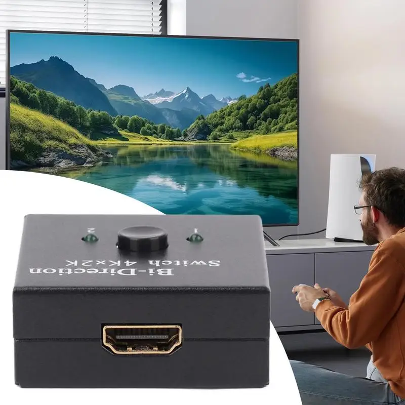 Display Port Switcher 2 Input 1 Output 2 Input 1 Output 1 Input 2 Output Interface Switcher lega di alluminio bidirezionale