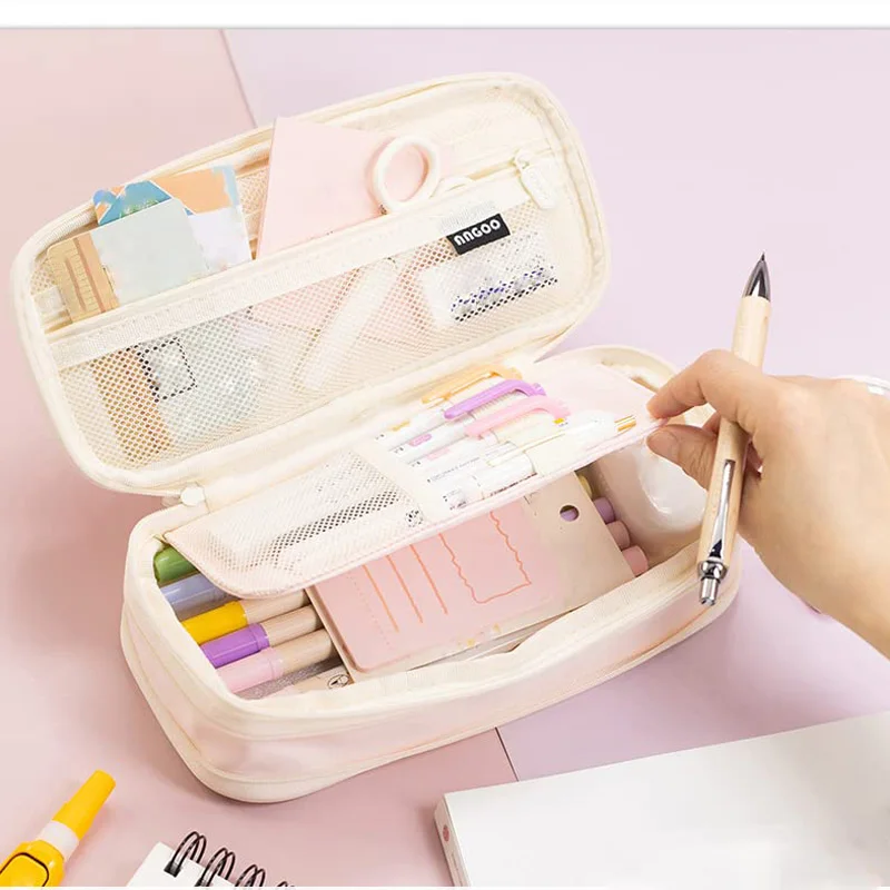 Imagem -02 - Kawaii Lápis Colorido Estojo com Zíper Bolsa de Caneta de Grande Capacidade Grande Pouch Organizador para Viagens de Escritório