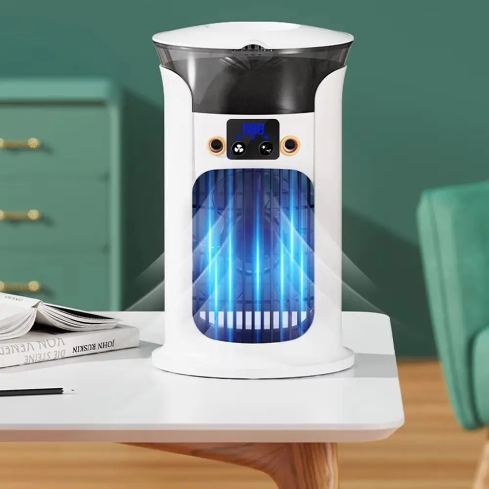 3 Speed Portable Air Cooler Low Noise Operation Spray Humidification Electric Fan Silent Timer Small Size USB Fan Bedroom Use