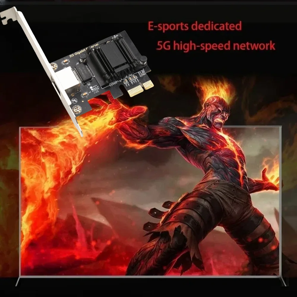 기가비트 이더넷 PCI 익스프레스 네트워크 카드, 데스크탑용 5G PCIe to RJ45 네트워크 카드, RTL8126 칩, 10, 100, 2500, 5000Mbps, 1Gbps, 5Gbps