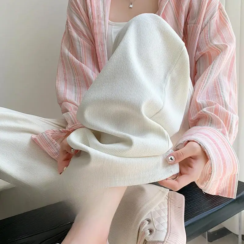 

Wide Leg Pants Elastic Waist Rhinestone Womens Summer Drawstrings Modal Resort Versatile Lightweight Fashions Flowy Adjustable
