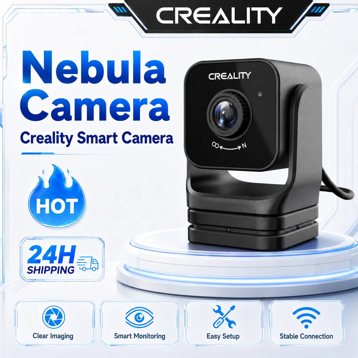 Offizielle Creality Nebula 1080p HD USB-Kamera für 3D-Drucküberwachung, 24-Stunden-Echtzeitüberwachung, Zeitraffer-Aufnahmen, Spaghetti D