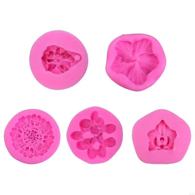 

KXRC 3D Floral Baking Mold Silicone Mold Easy to De-mold for Cake Fondant Chocolate Plaster Ornament Resin Casting