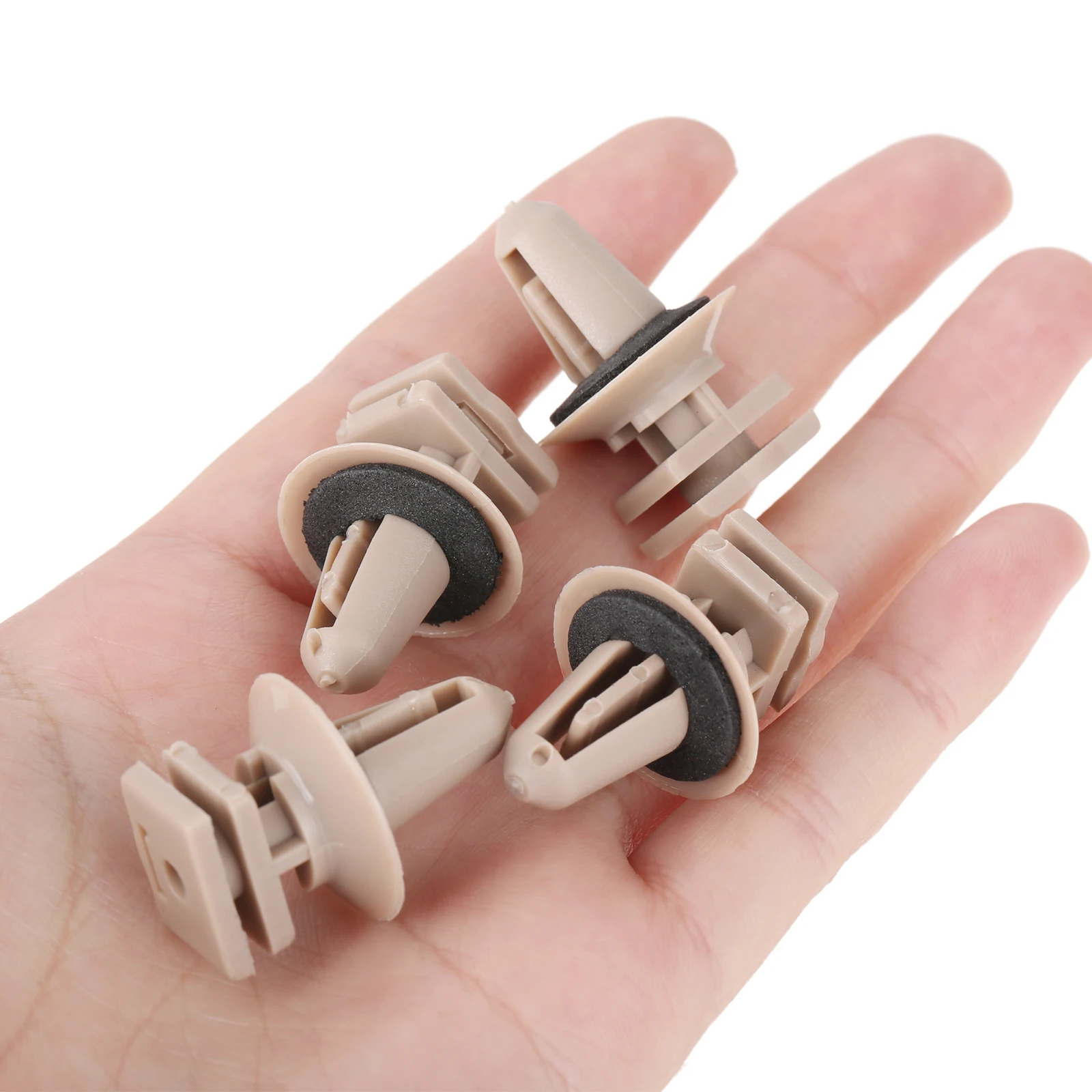 10sets Interior Sill Door Entrance Trim Clips Clips Nuts Clamps for BMW Part Number 51477117532 Biege Auto Accessories