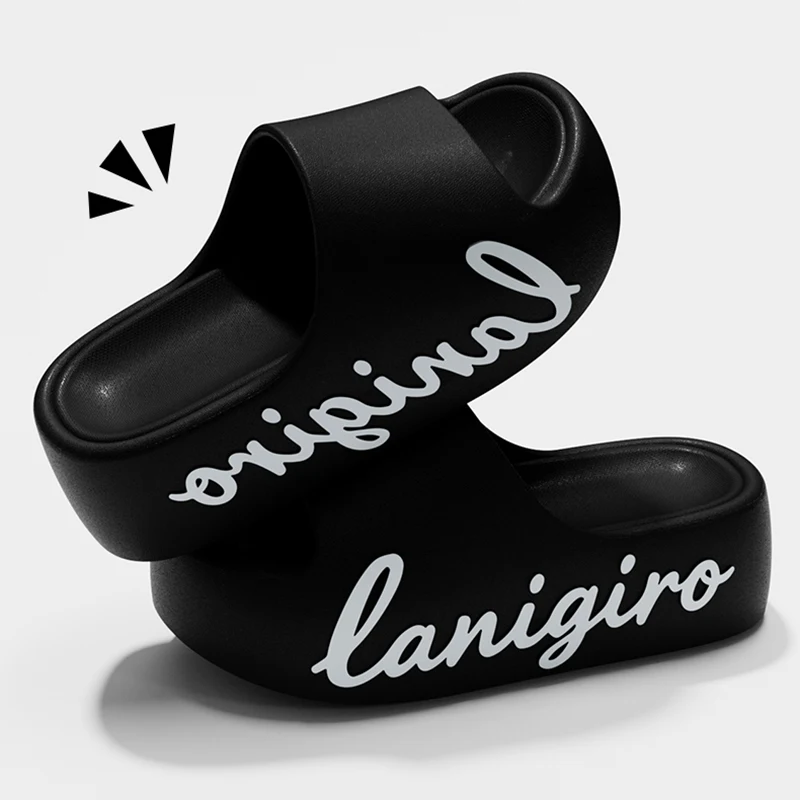 

Fashion Letter Printing Thick Bottom Slippers Women 2026 Summer Soft Eva Platform Slides Woman Shoes Anti Slip Beach Sandals