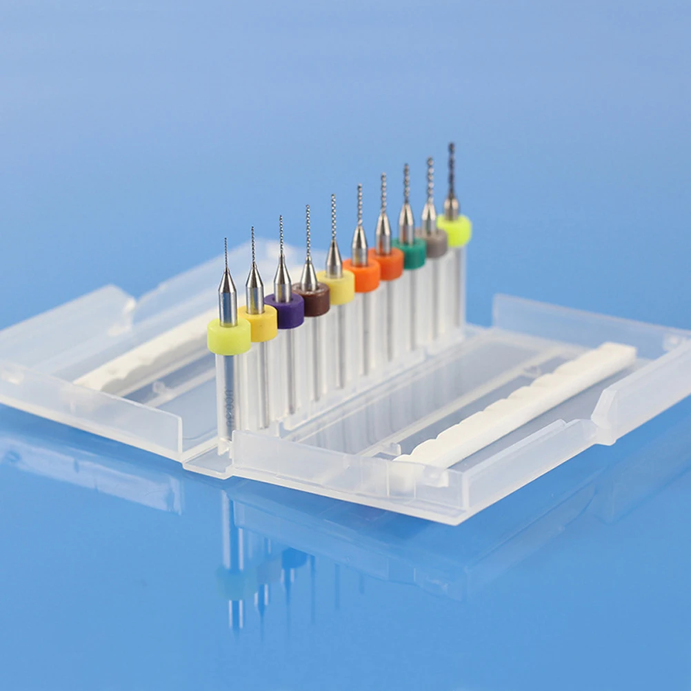 10 PCS/ Set PCB Circuit Board Carbide Drill Bits Micro Engraving Drill Bits Set for CNC Rotary Tool 1.1mm to 2.0mm