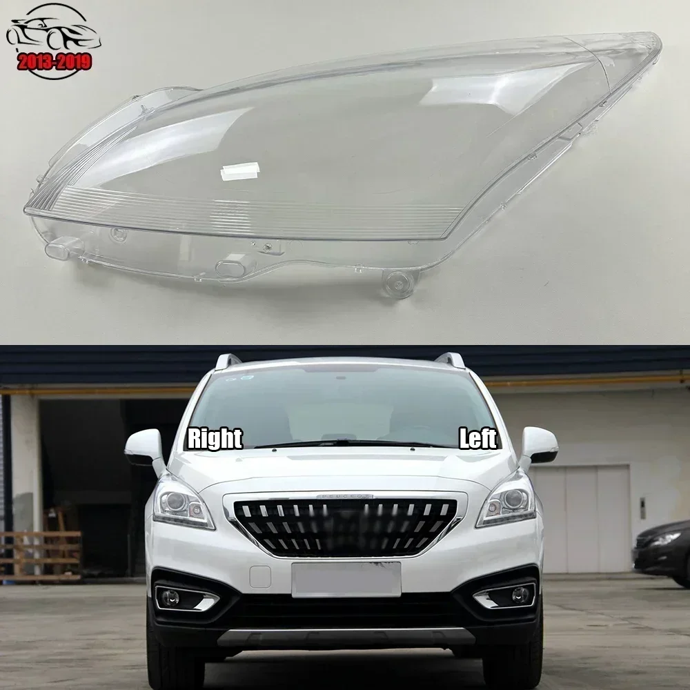 

For Peugeot 3008 2013-2019 Headlight Lens Cover Transparent Lamp Shade Headlamp Shell Plexiglass Replace Original Lampshade