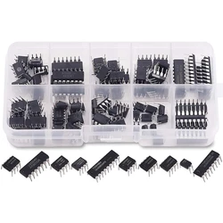 85 stück 10 Arten Integrierte Schaltung Chip Sortiment Kit, DIP IC Buchse Set für Opamp Einzigen Präzision Timer Pwm