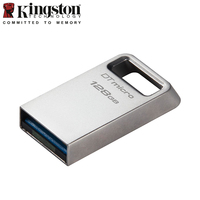 Kingston Mini Metal Pen Drive USB3.2 Memory Stick 64GB 128GB 256GB DTMC3G2 USB Flash Drive 200Mb/s Car U Disk Silver Pendrive