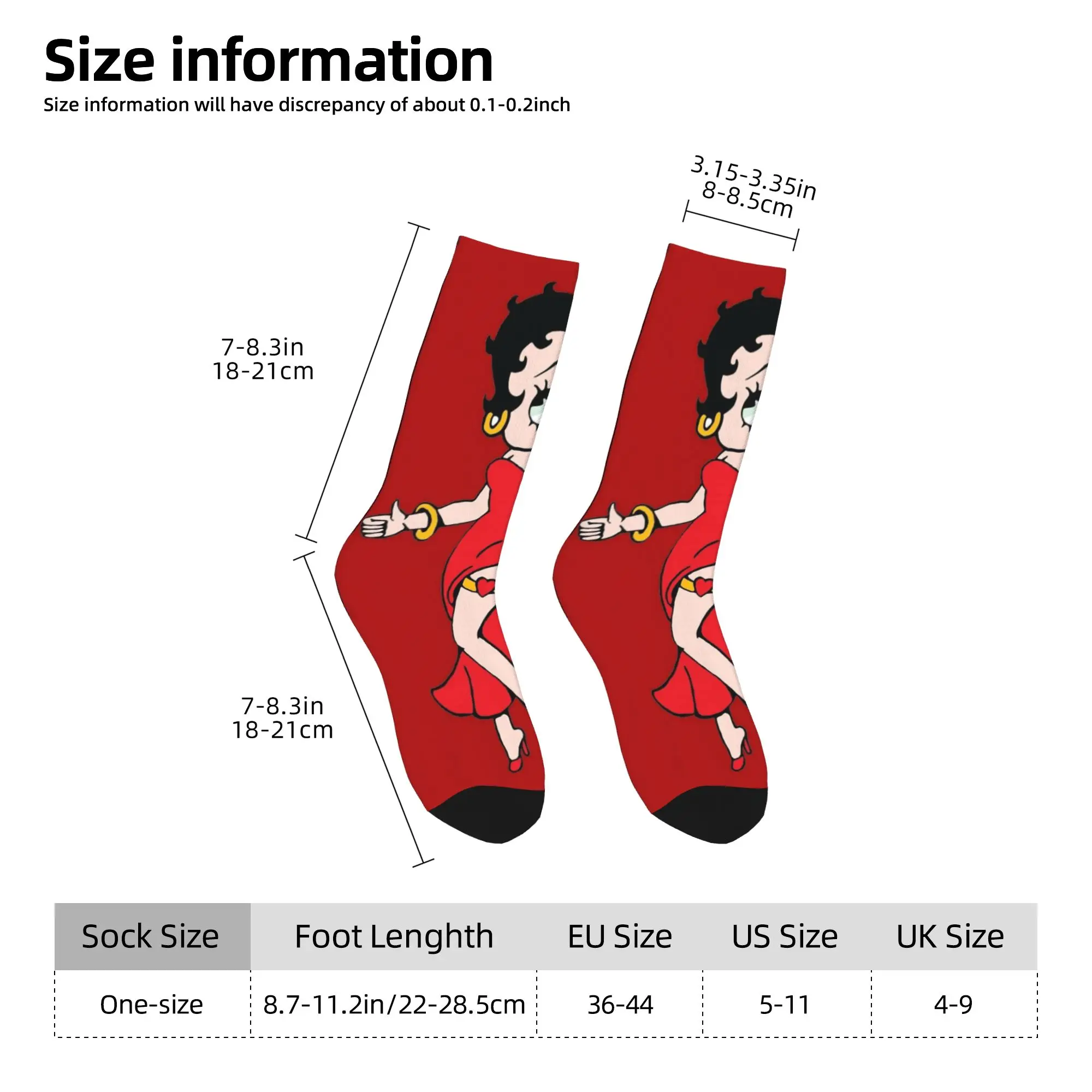 B-Bettys Boops Stockings  Casual Socks Women Men Breathable Socks Winter Cycling Pattern Anti Bacterial Socks Gift view 5