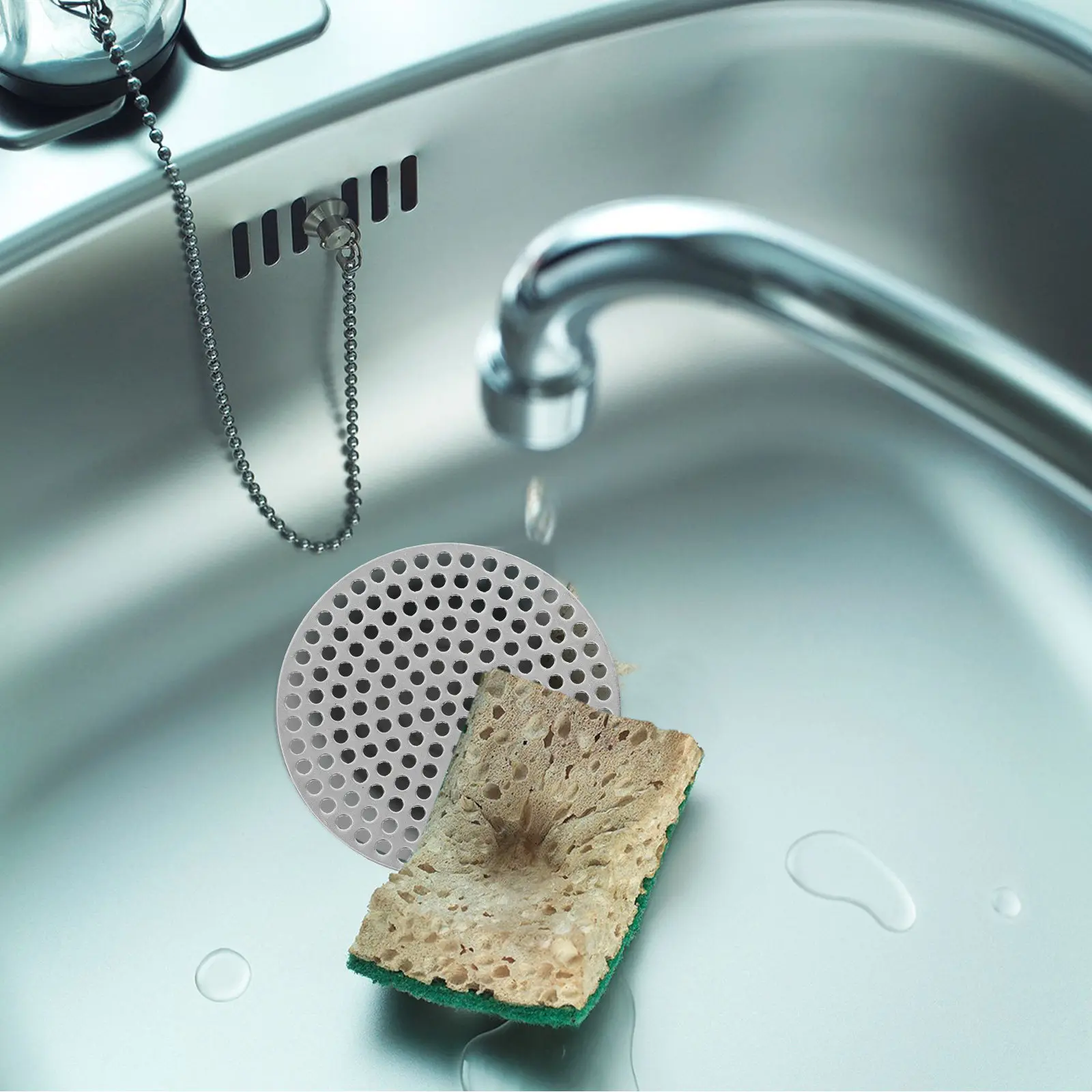 

4Pcs Stainless Steel Drain Covers Hexagonal Hole Design Sink Shower Hair Catcher Bathroom Floor Drain Filter Anti-Block Strainer