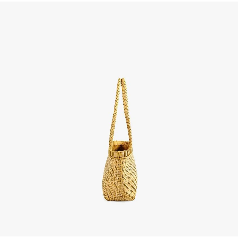 Koreanisches Nischendesign: Geflochtener Marktkorb als Schultertasche, vielseitige Damenhandtasche mit Canvas-Innentasche, Sommer-Strohtasche – Detail 6