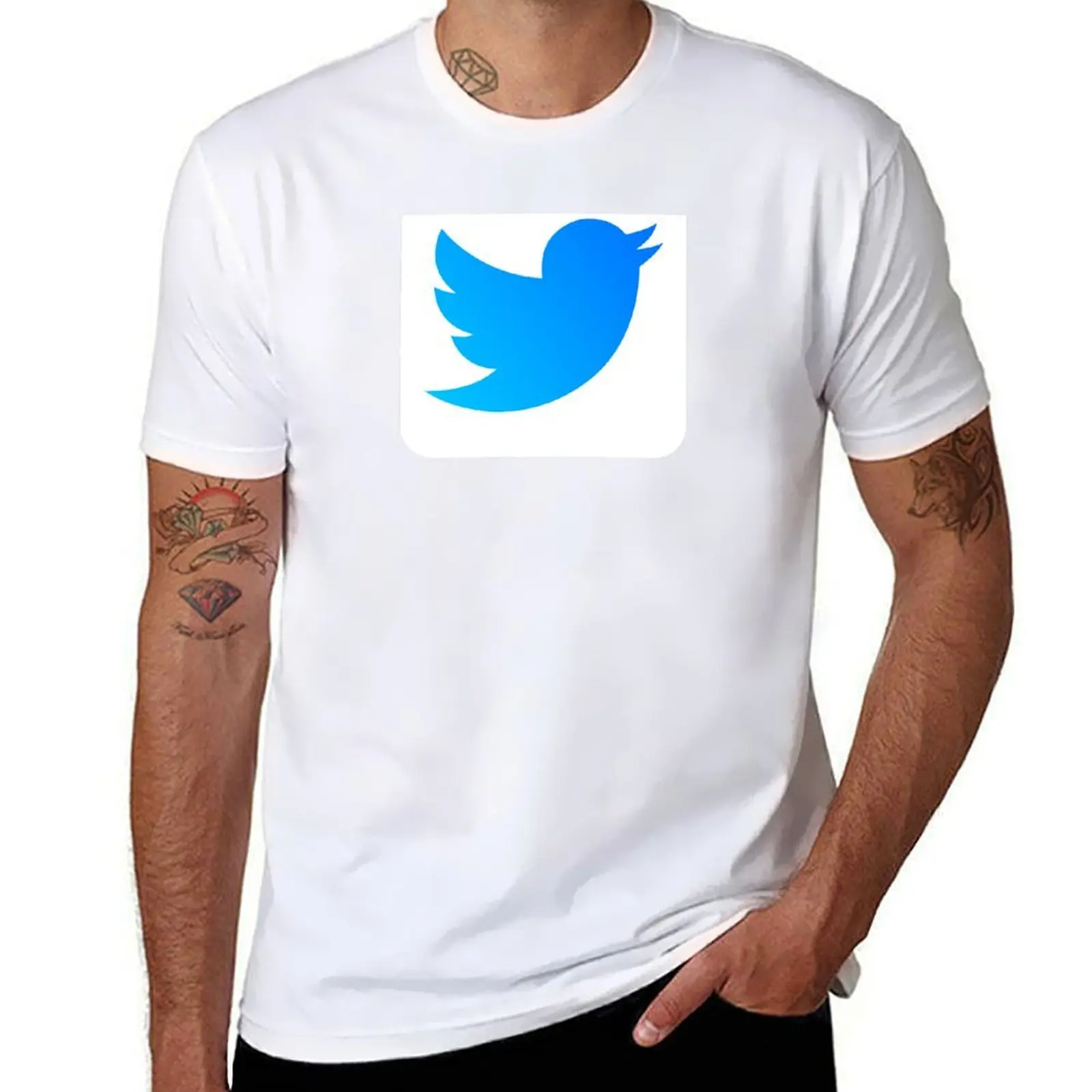 

Twitter Logo T-Shirt black cotton t-shirt plain for man package t shirt man designer T-Shirt