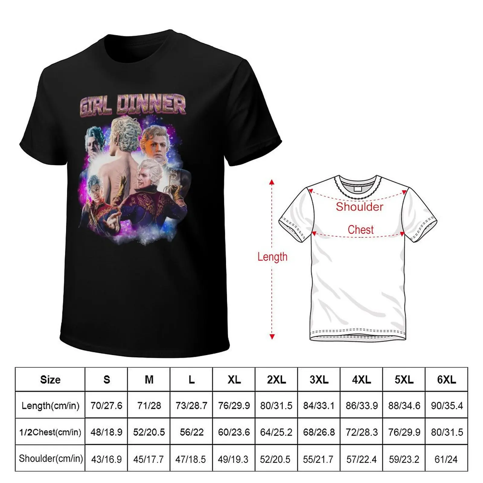 BG3 Girl Dinner Art T-shirt sublime cute tops plus sizes customs men t shirts