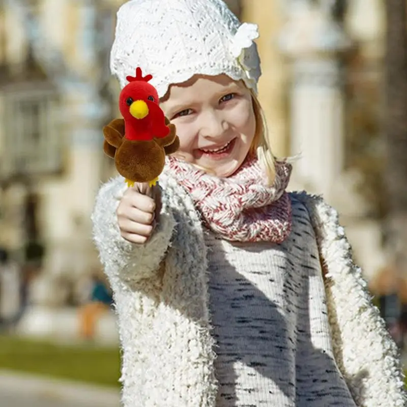 Marionnettes à doigts en peluche pour spectacles, marionnette à main en peluche, jouets interactifs pour écoles, accessoire de lecture de conte, dinde et beurre