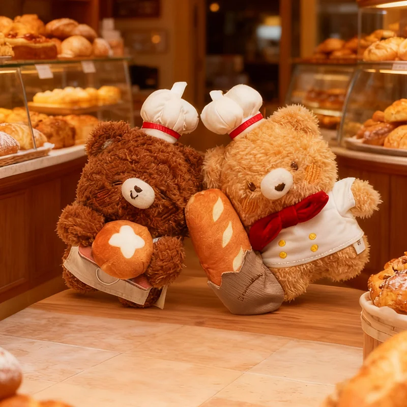 かわいいパンシェフのクマのぬいぐるみペンダント、マクフェンベアベーカリーシリーズ、クマのキーホルダー、車の装飾、スクールバッグ、バックパックの装飾、子供へのプレゼント