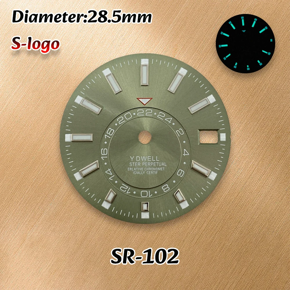 S Logo 28.5mm Sunray Dial NH36/4R/7S/NH35 Movements C3 Green Luminous Watches for men Watch Modification Accessories Repair Part
