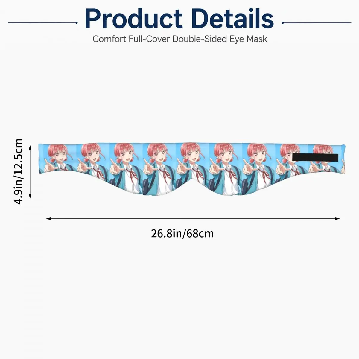 Blue Box Hina Chono Anime sleep mask Light Blocking Portable Eye Cover for Girls Boys Office Nap Party Gift Eyeshade eyepatch view 5