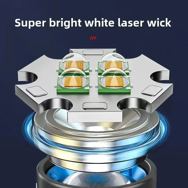 High Power LED White Light Flashlight Zoomable Rechargeable Waterproof Aluminum Alloy Torch Outdoor Camping Fishing
