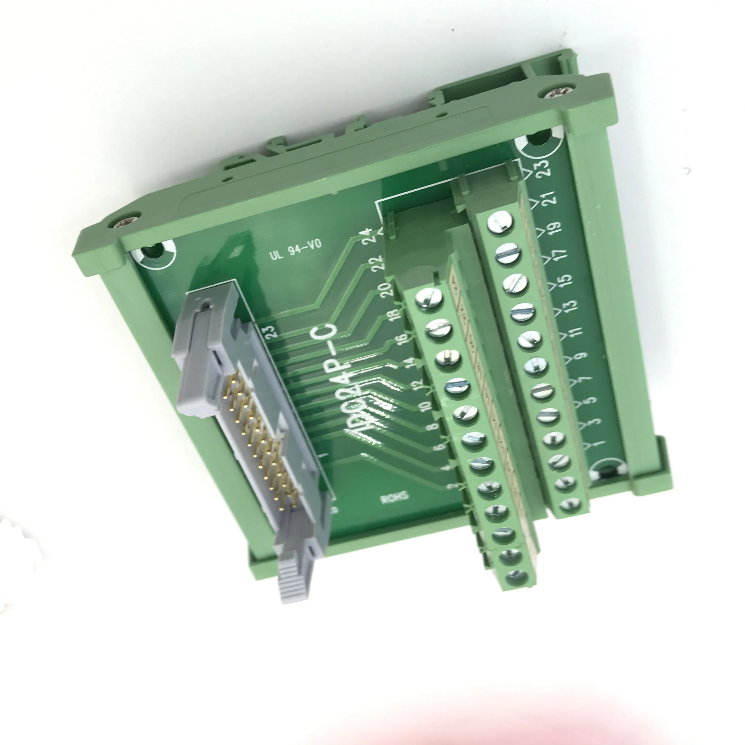 IDC24P Terminal Block 24Pin 5mm DIN Rail Mount Interface Power Module Kit Male Connector Breakout Board Electrical Wire Module