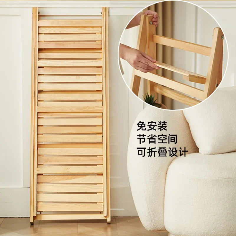 Multi-layer flower pot rack, solid wood floor-to-ceiling green plant arrangement, installation-free indoor balcony, living room