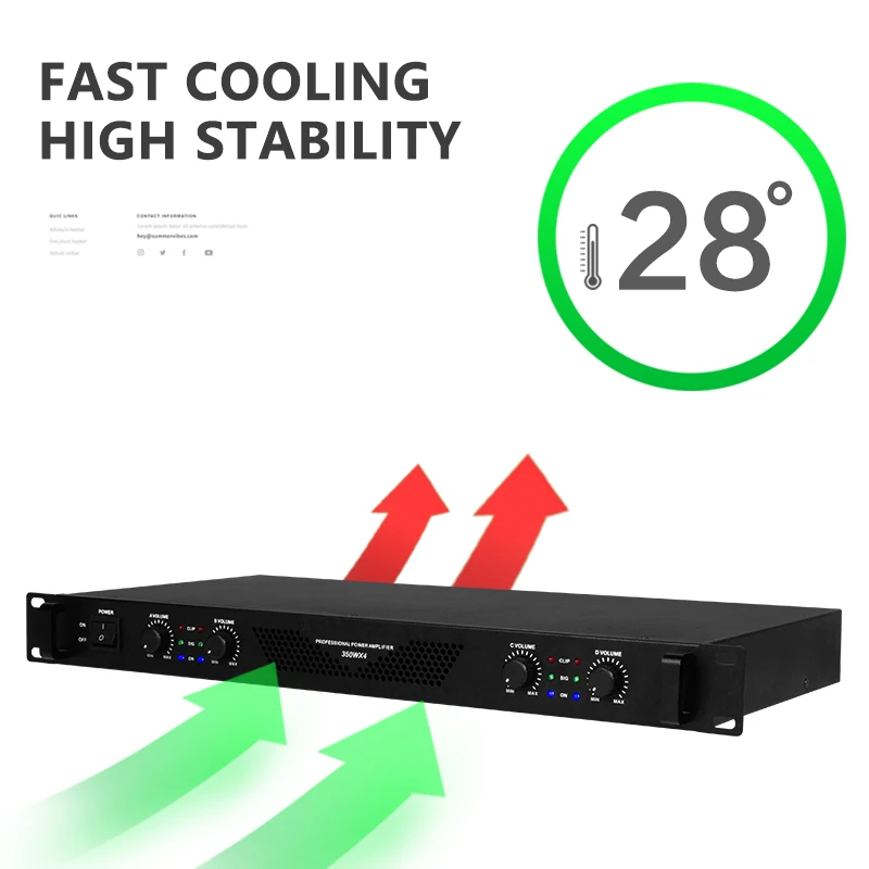 FA-700 مكبرات صوت رقمية احترافية ذات 4 قنوات بقوة 350 وات * 4 مضخم صوت كاريوكي منزلي #5