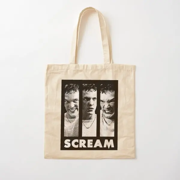 Scream Stu Macher Cotton  Canvas Bag Unisex Casual Foldable Women Shopper Travel Reusable Tote Grocery Ladies Fabric