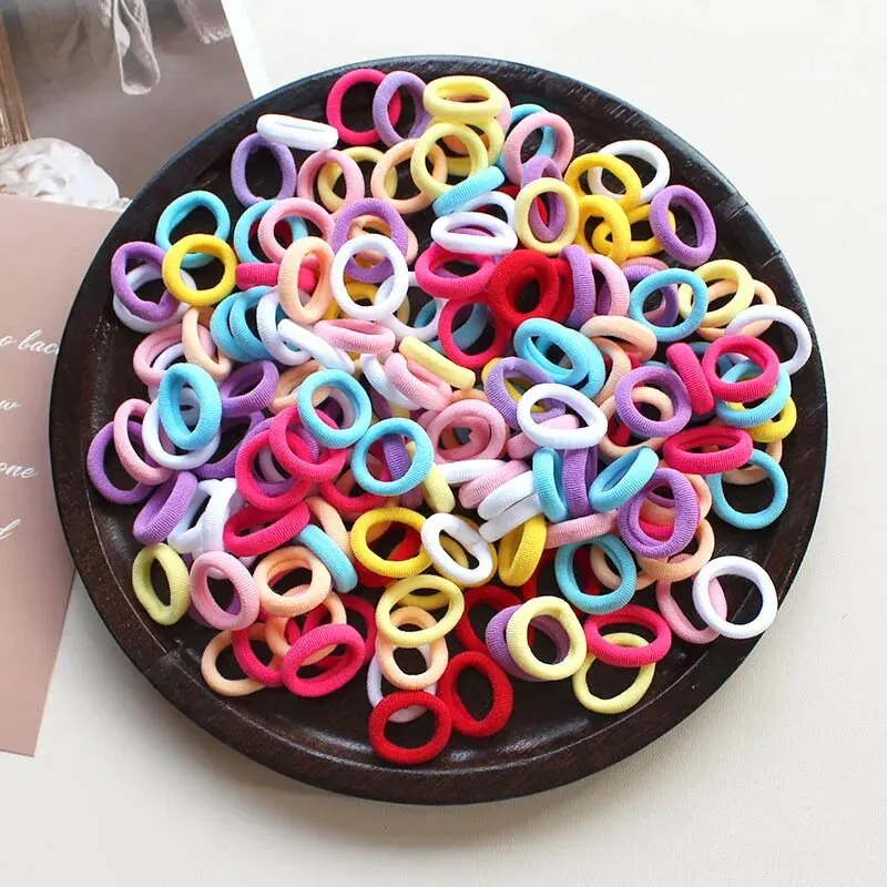 300/500/1000pcs Candy Color CHILDREN\'S Hair Band Does Not Hurt Hair Elastic Band High Elastic Hair Tie Hair Accessories Hair Tie