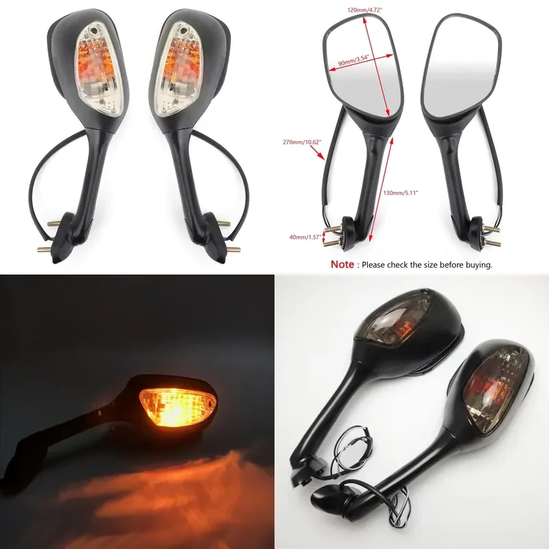 Rearview Side Mirrors With Turn Signals for GSXR600 GSX-R750 GSXR1000 2002-2015