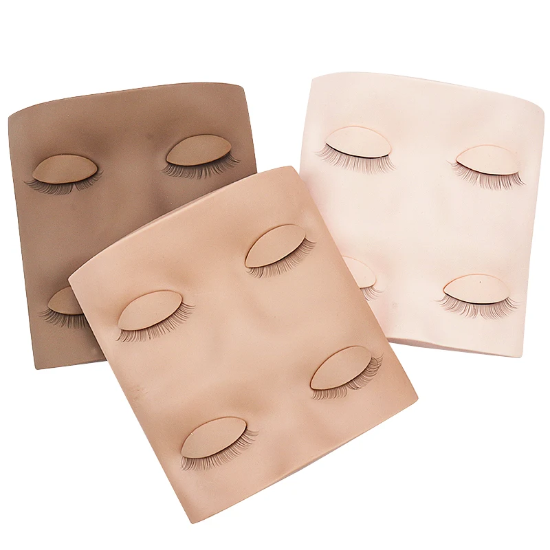 1 セットミニラッシュフラットモデルヘッド練習まつげエクステンショントレーニングヘッド取り外し可能な交換用まぶた初心者メイクツール