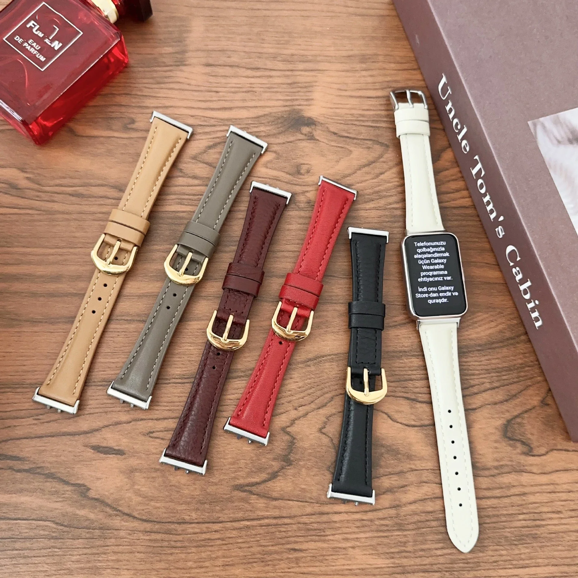 Pulseira de couro fina para samsung galaxy fit 3, pulseira feminina para samsung galaxy fit 3 SM-R390, acessório substituível