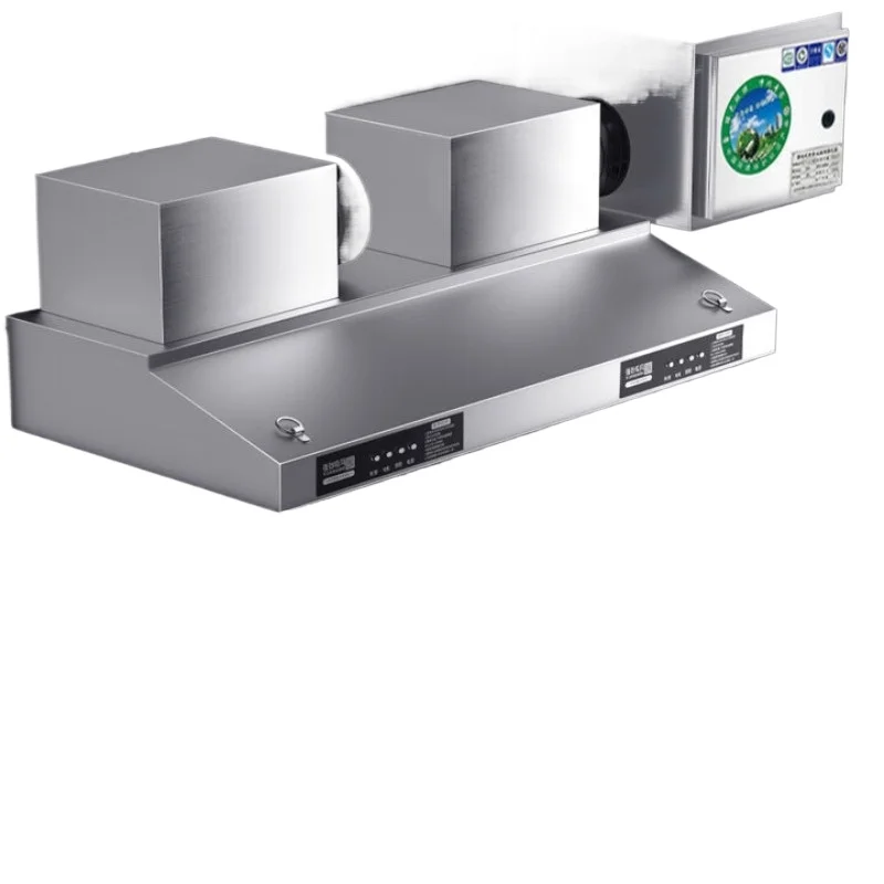 

Commercial range hood large suction single and double stove cigarette machine with purification restaurant barbecue shop