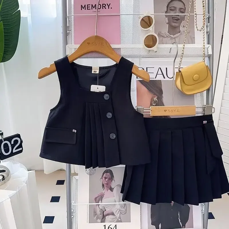 

Комплект детской одежды, летняя одежда для девочек, футболка + юбка, 2 шт., 2, 3, 4, 5, 6, 7 лет