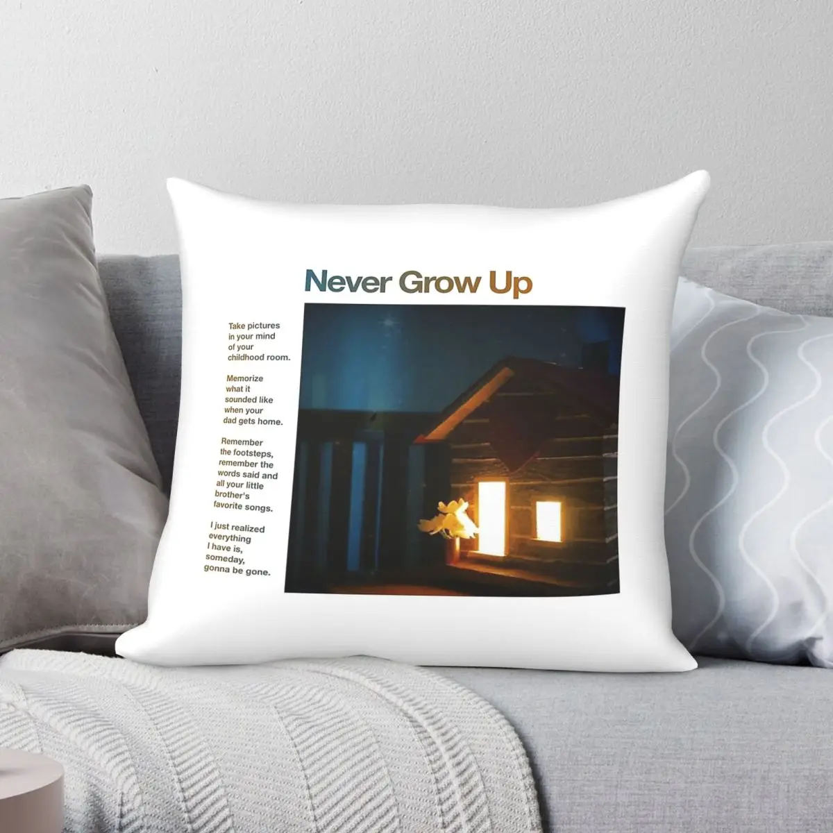 Never Grow Up Song Midnights Pillowcase Polyester Linen Velvet Creative Zip Decor Pillow Case Home Cushion Cover 18