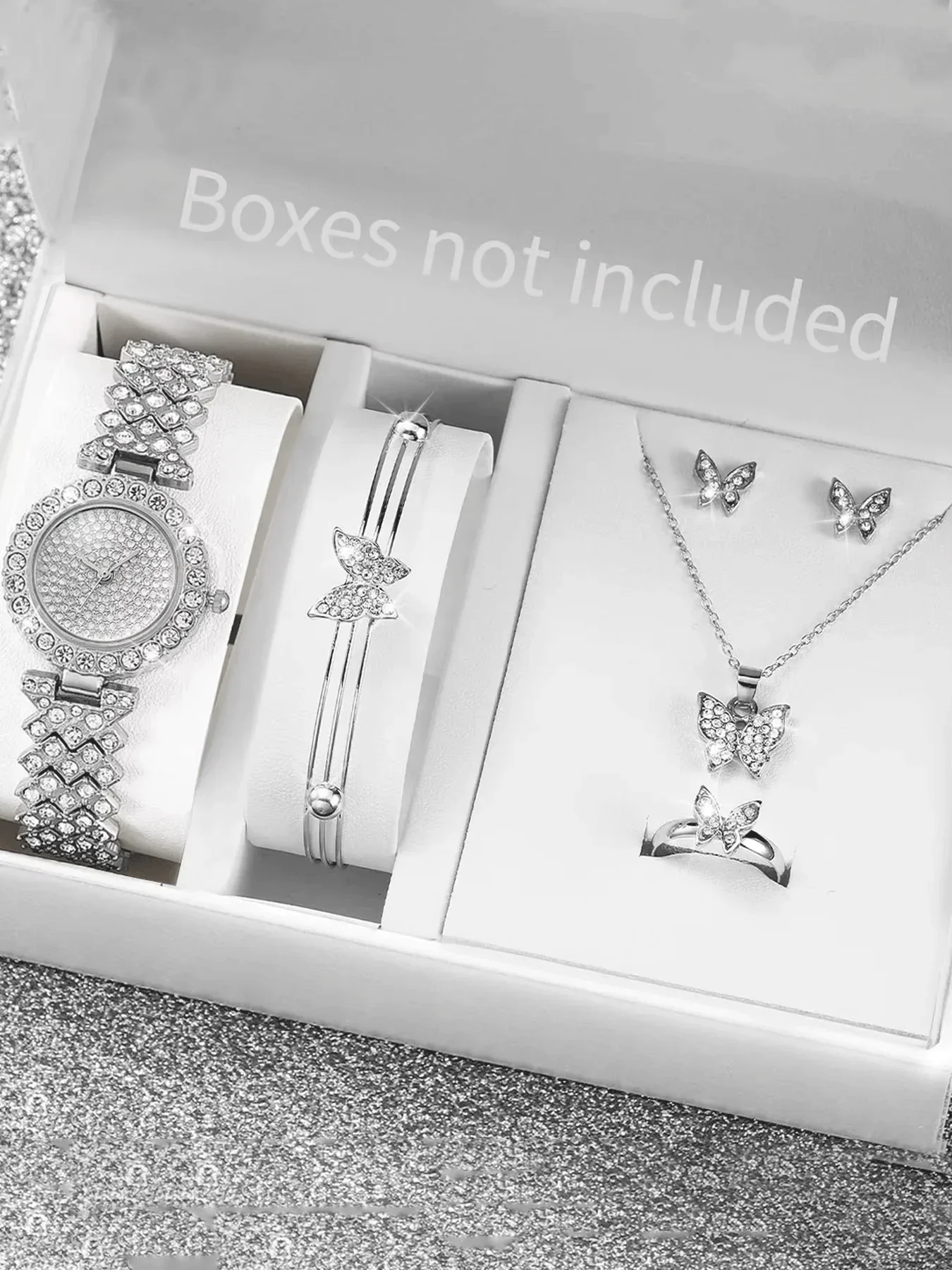 6-piece fashionable round versatile design, light luxury women's watch, women's high-end feel, business temperament set