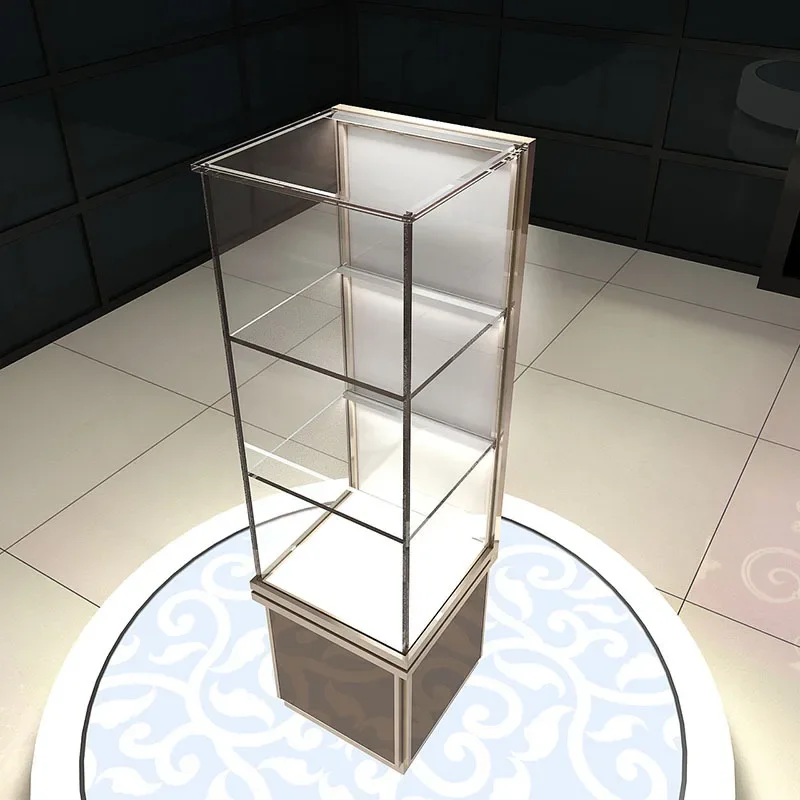 Tempered glass shelf Jade display case Multi-layer glass display case Sample stand Toy figure counter